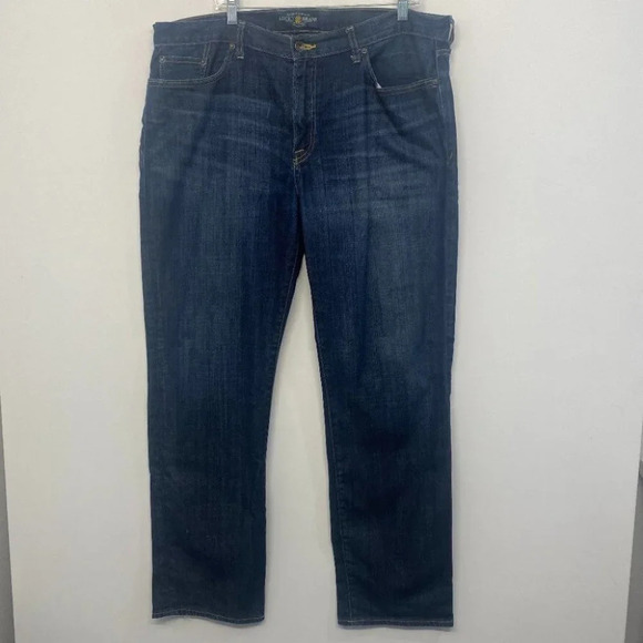 Lucky Brand Men's 38x32 363 Straight Fit Jeans Dark Wash Stretch Denim - Picture 1 of 8
